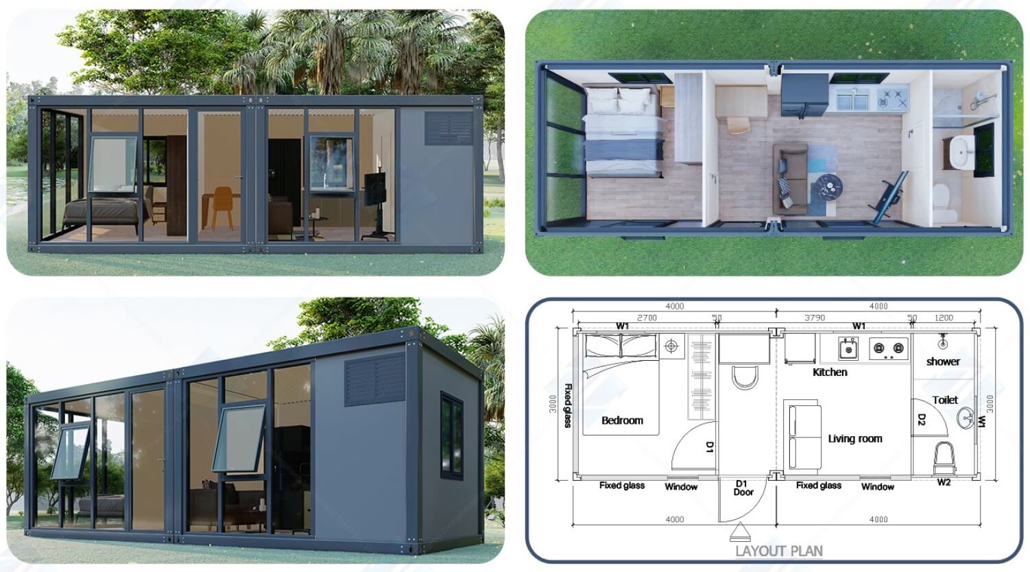 Assemble Container House A4 (21,65 m2)